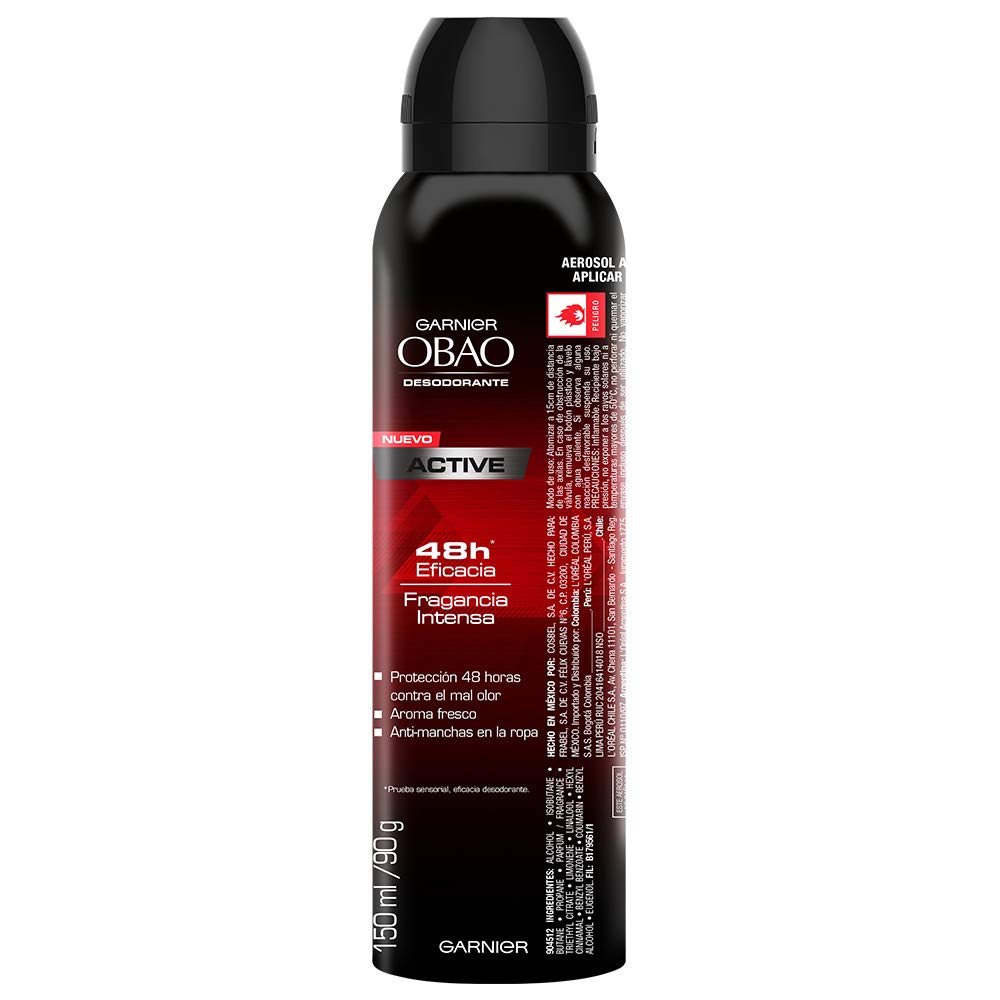 Obao Mens Active Deodorant Spray 150ml - Desodorante Activo Aerosol para Hombre (Pack of 1) Beauty and Personal Care Obao