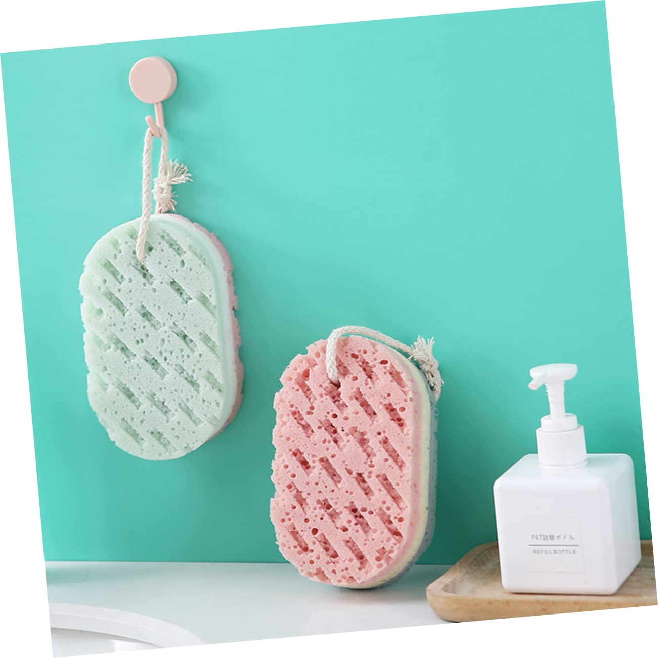 VICASKY 4pcs Sponges for Body Cleaning Exfoliating Sponge Towel Bath Wipe Body Scrubbing Tool Bathroom Accessories Random Color Beauty and Personal Care VICASKY