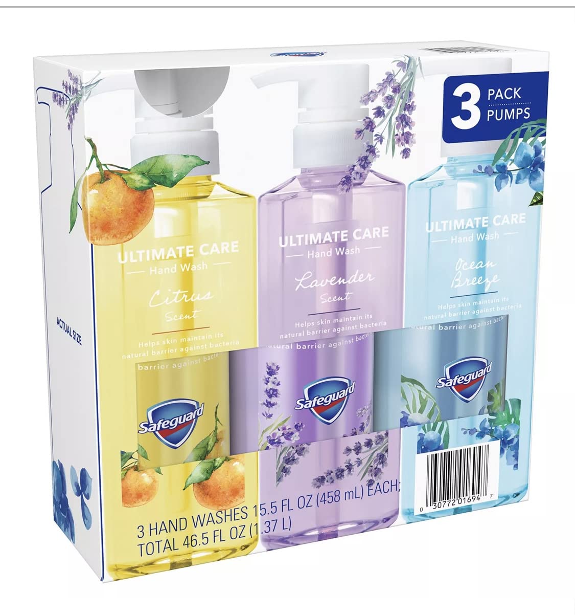 Safeguard Liquid Hand Soap 3-in-1 Ultimate Care Pack, Micellar Deep Cleansing (15.5 fl. oz. 3 pk.) Beauty & Personal Care oleum crete