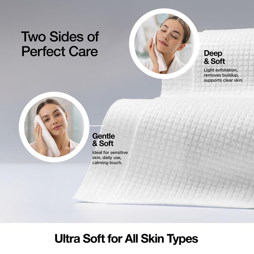 Face Towels - Ultra Soft and Thick Disposable Face Towelettes for Women - Biodegradable Facial Towels for Sensitive Skin - Face Cleansing, Makeup Beauty & Personal Care lebogner