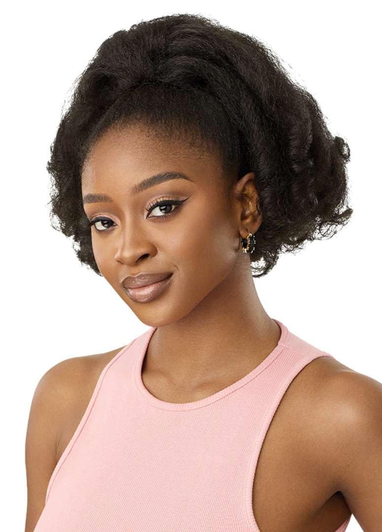Outre Pretty Quick - Drawstring Pony - Kinky Curly 12" (JET BLACK 1)