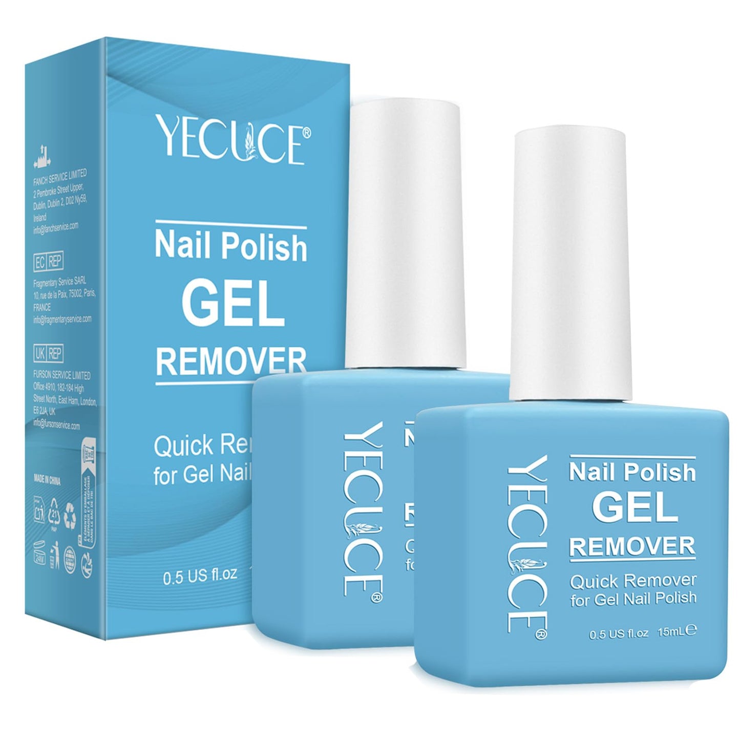 Gel Nail Polish Remover, (2pcs) Gel Polish Remover for Nails, No Need for Foil, Quick & Easy Polish Remover In 3-5 Minutes, No Need Soaking Or Beauty and Personal Care NIFEISHI Default Title