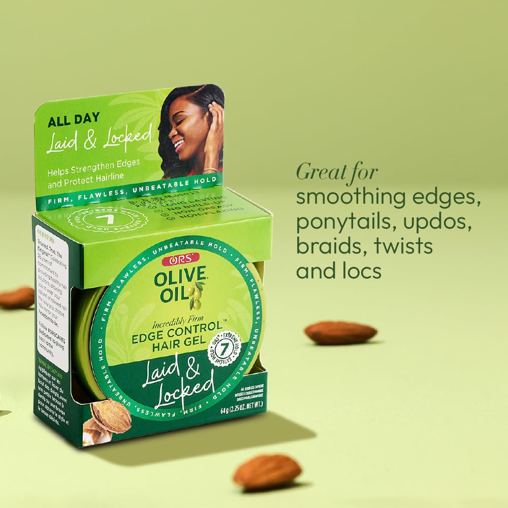 ORS Olive Oil Edge Control Hair Gel with Sweet Almond Oil 2.25 oz (Pack of 2) Beauty & Personal Care ORS