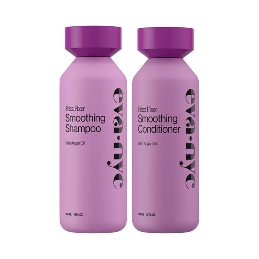 Eva NYC Anti-Frizz Shampoo and Conditioner Set with Argan Oil + Sunflower Seed Oil - Soft, Shiny, Nourished Hair - Frizzy, Medium to Thick Types Beauty & Personal Care EVA·NYC