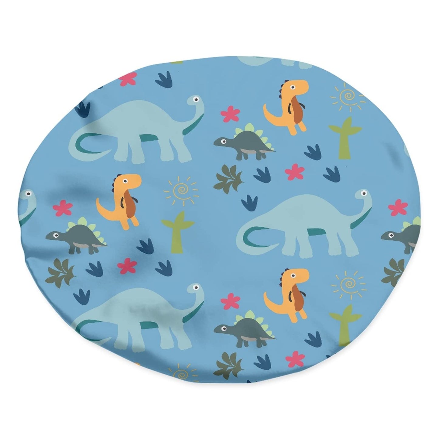 Babrukda Dinosaur Blue Print Kids Satin Sleep Cap, Elastic Adjustable Band Hat Night Sleeping Head Cover for Hair Stylish Satin Bonnet Breathable Beauty and Personal Care Babrukda