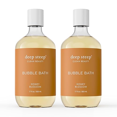 Deep Steep Bubble Bath, Honey Blossom 17 oz (Pack of 2) - Hypoallergenic, Clinically Tested Soothing Soak with Shea Butter & Argan Oil - Sulfate-Free Beauty & Personal Care Deep Steep