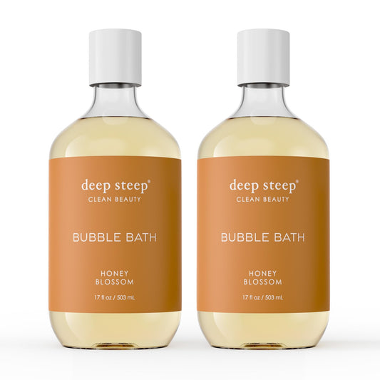 Deep Steep Bubble Bath, Honey Blossom 17 oz (Pack of 2) - Hypoallergenic, Clinically Tested Soothing Soak with Shea Butter & Argan Oil - Sulfate-Free Beauty & Personal Care Deep Steep