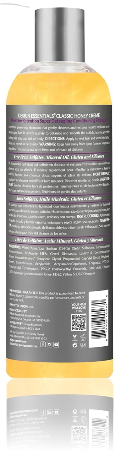 Design Essentials Honey Creme Cleansing Shampoo 12oz