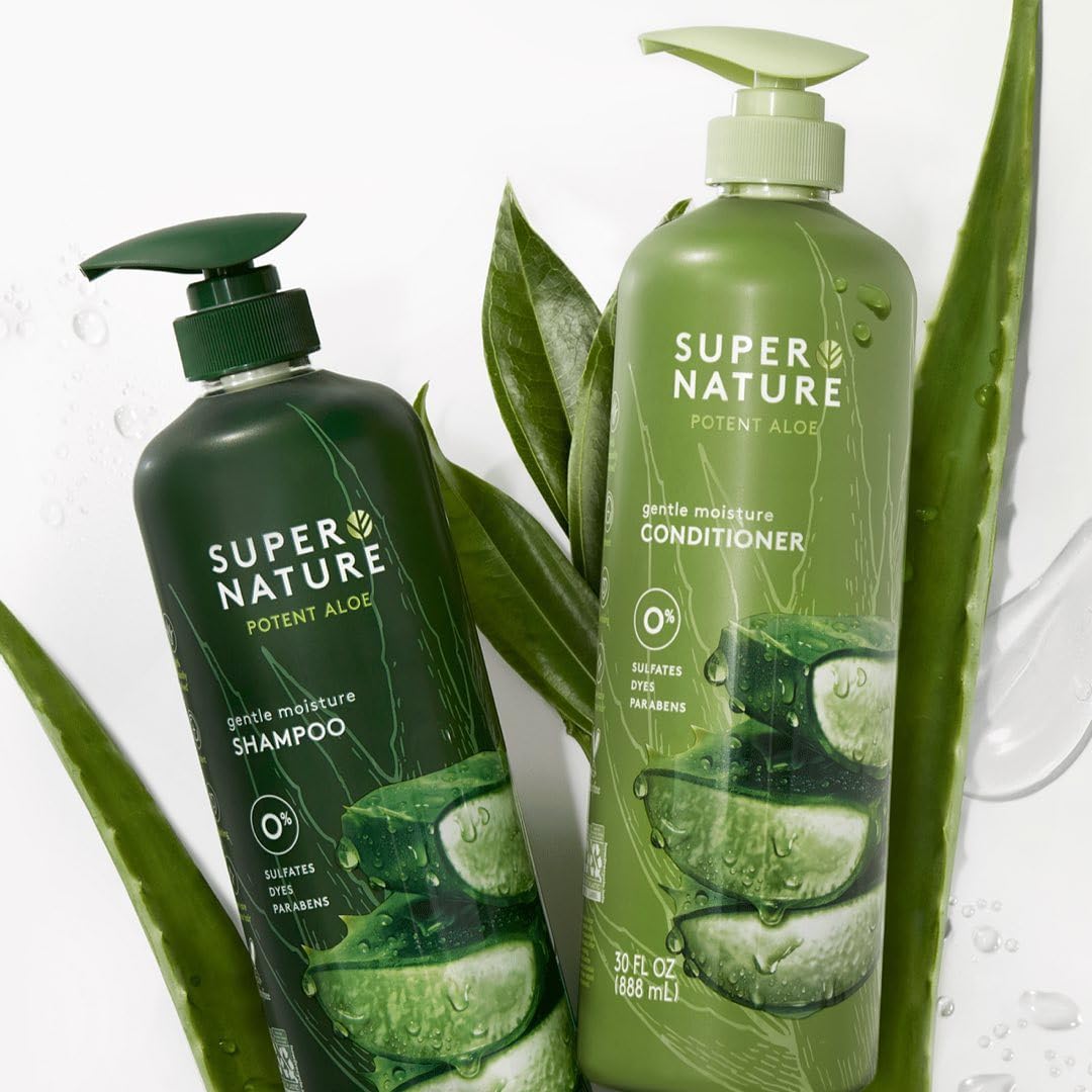 Super Nature Shampoo and Conditioner Set - Sulfate Free, Paraben Free Hair Care Duo Hydrating & Nourishing Formula with Aloe for Dry, Damaged, Curly Beauty & Personal Care Supernature