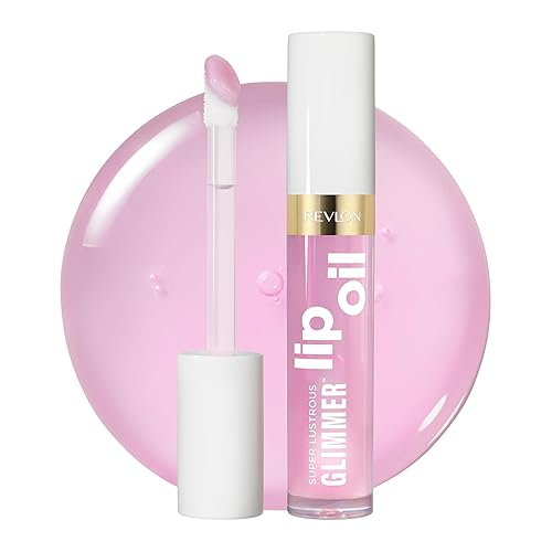 REVLON Super Lustrous Glimmer Lip Oil, Moisturizing & Tinted, Shiny Finish, Made with Plant-Based Squalane, 005 Vio-lit, 0.13 fl oz Beauty & Personal Care REVLON