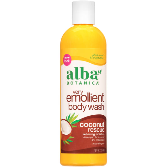 Alba Botanica Very Emollient Body Wash, Coconut Rescue, 12 Oz Beauty & Personal Care Alba Botanica