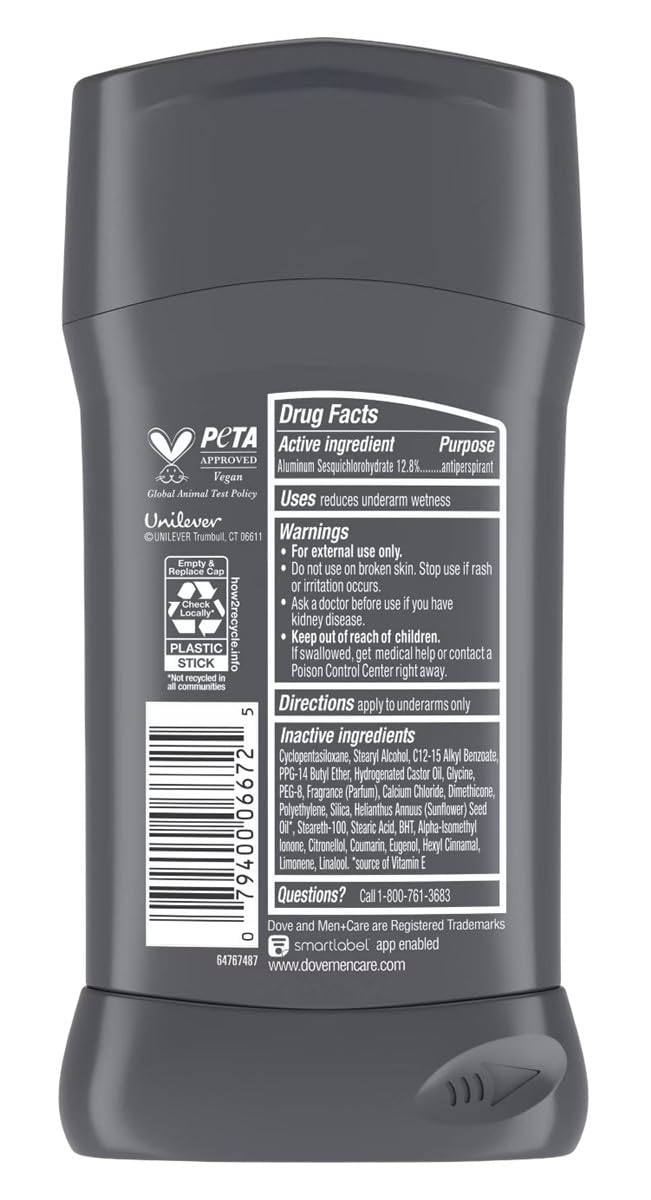 Dove Men + Care 48 Hour Antiperspirant Stick, Extra Fresh, 2.7 Ounces, Pack of 6 Beauty and Personal Care Dove