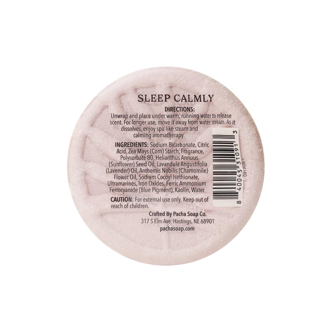 Pacha Soap Co. Shower Steamers - Sleep, Lavender & Chamomile Scented, Essential Oil Aromatherapy Shower Steamers, Clean Ingredients, Paraben Beauty and Personal Care Pacha Soap Co