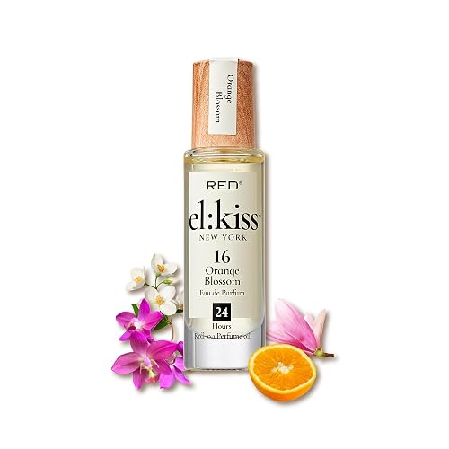 EL:KISS Roll On Perfume, Orange Blossom Inspired by J'adore, Eau de Parfum 12mL (.40 Fl Oz), Hydrating & Long-Lasting, Alcohol & Mineral Oil-Free Beauty & Personal Care EL:KISS