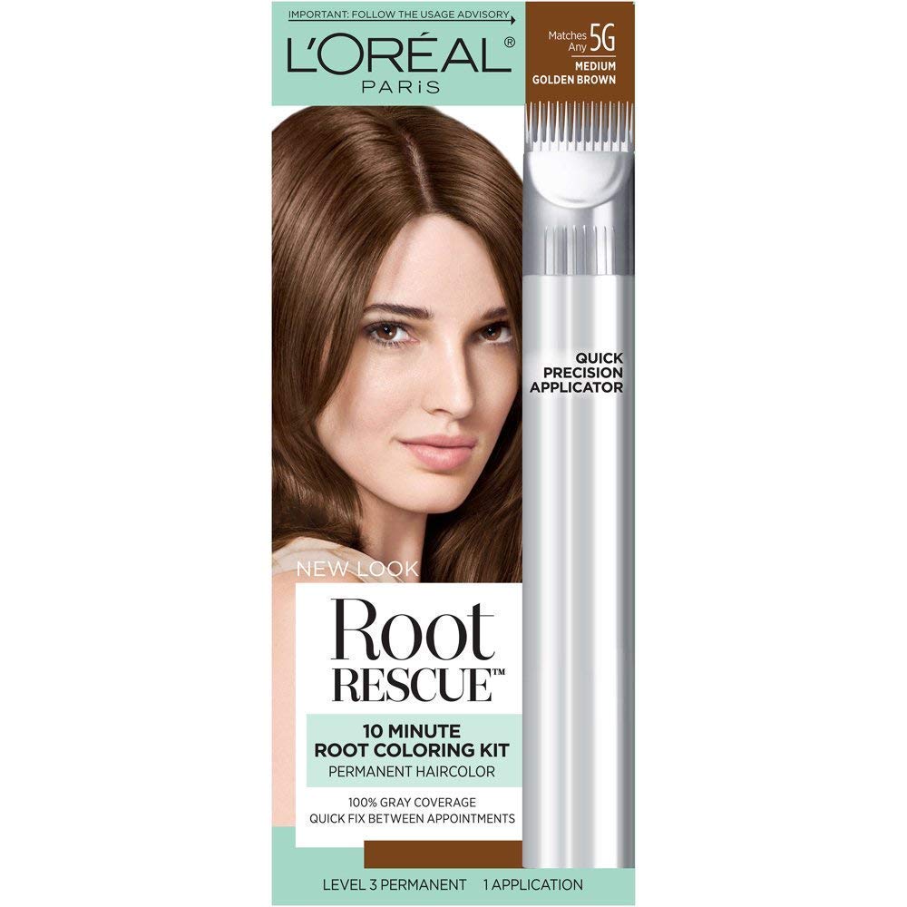 L'Oreal Paris Magic Root Rescue 10 Minute Root Hair Coloring Kit, Permanent Hair Color with Quick Precision Applicator, 100 percent Gray Coverage, 5G Beauty & Personal Care L'Oreal Paris