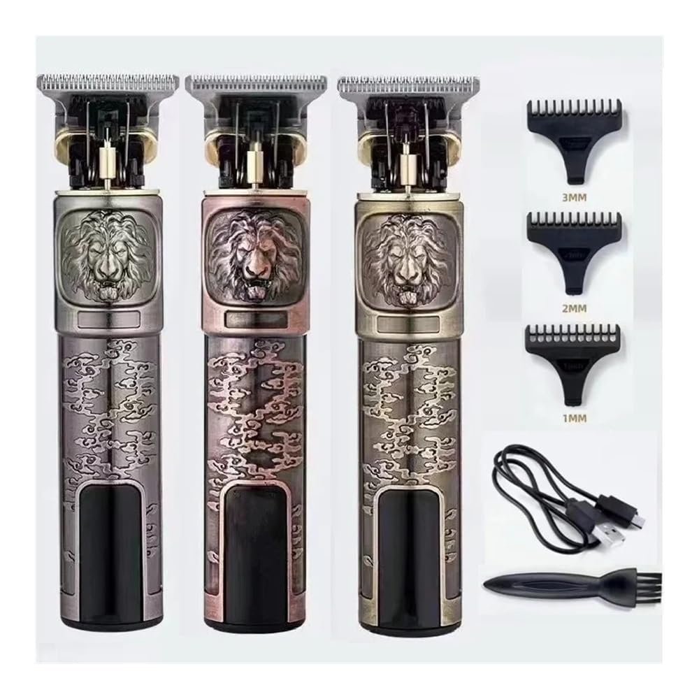 Razors Rechargeable Hair Clipper Haircut Razor for Men Shaver Adult Electric USB Charging Clipper LCD Display Cordless Carving Pusher(Dragon A) Beauty and Personal Care EWKYLSEM