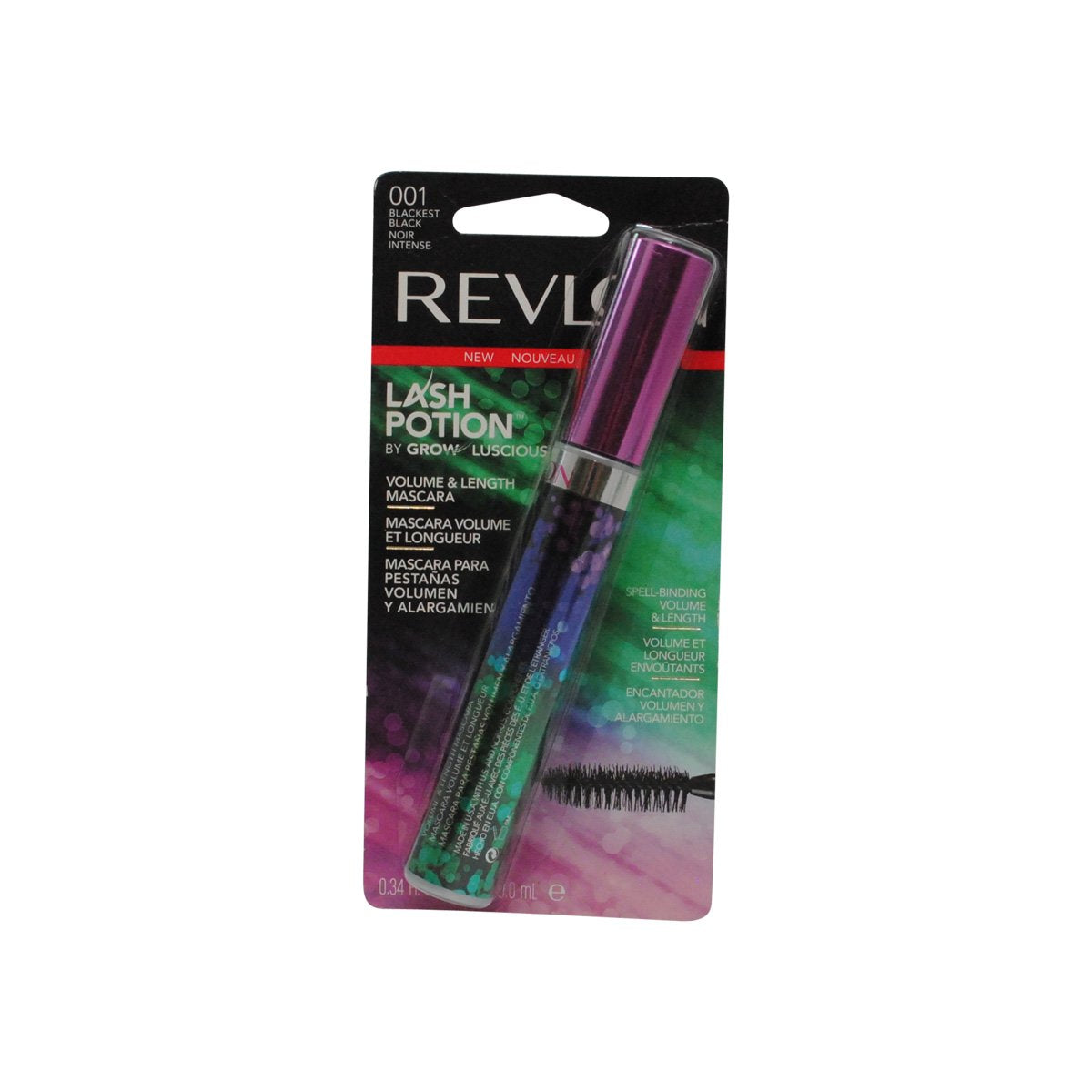 Revlon Lash Potion By Grow Luscious Waterproof Volume and Length Mascara, Blackest Black, 0.34 Ounce Beauty & Personal Care REVLON