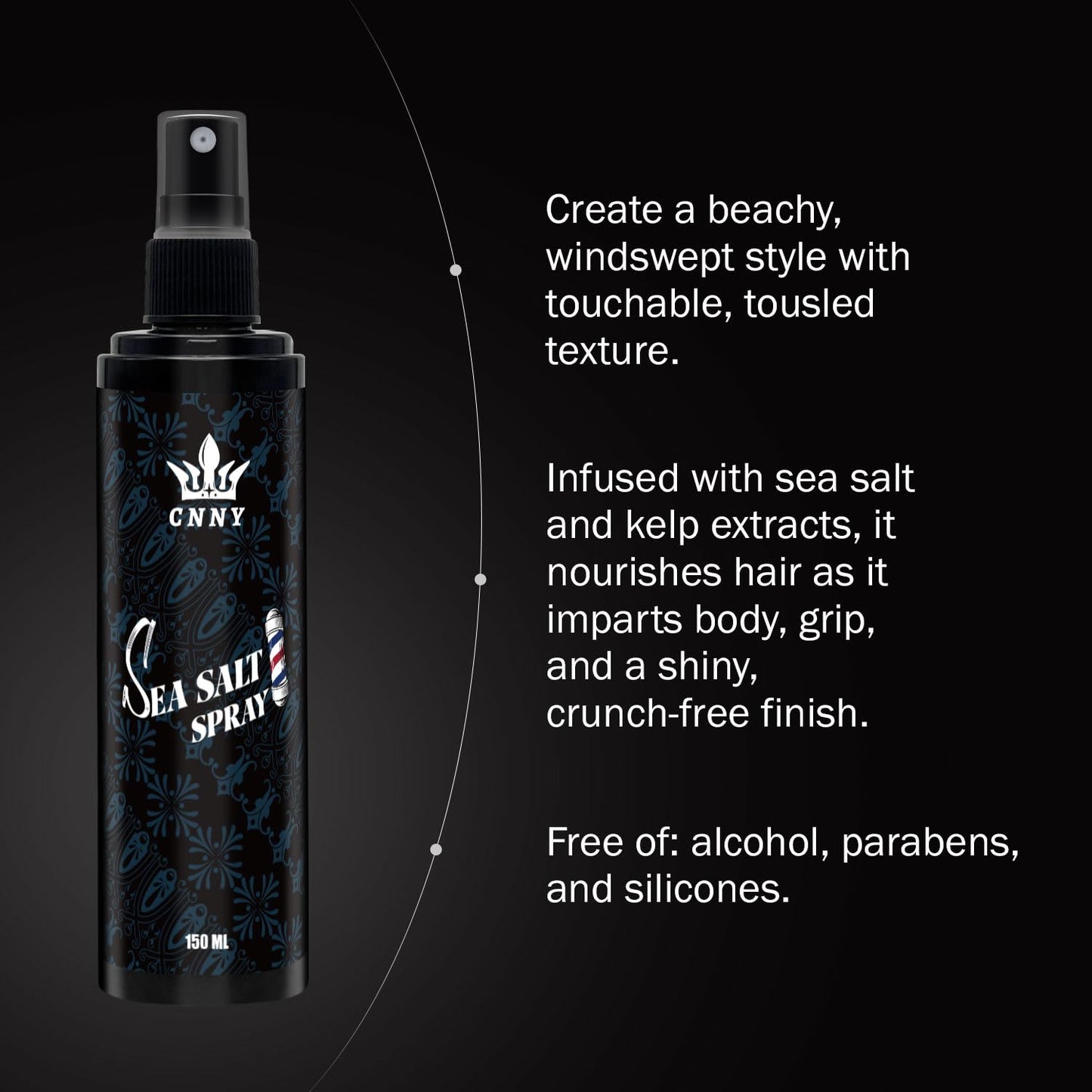 Crownnaturally CNNY Sea Salt Spray for Hair, Adds Volume, Texture & Beach Waves, Light Hold Natural Styling Spray with Sea Salt for All Hair Type Beauty & Personal Care Crownnaturally