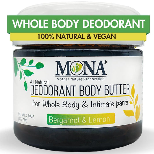 MONA All Natural Whole Body Deodorant Cream for Women & Men - For Private Parts - Baking Soda & Aluminum Free - Sensitive Skin Friendly with Natural Beauty and Personal Care MONA