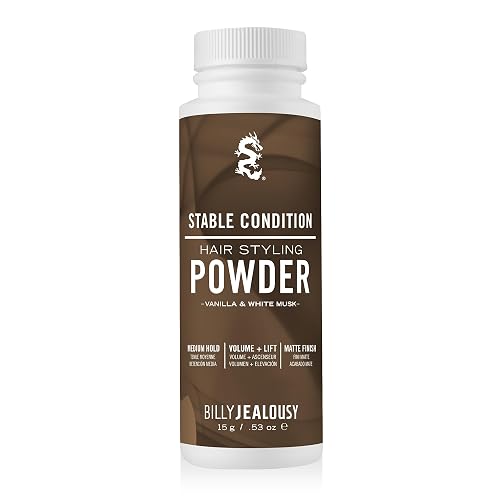 Billy Jealousy Stable Condition Hair Styling Powder - Volume & Texture Powder for Men, Medium Hold, Matte Finish, Vegan, Vanilla & White Musk Scent Beauty & Personal Care Billy Jealousy
