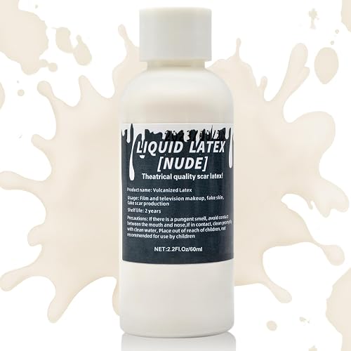 2.2 fl oz Liquid Latex Halloween SFX Makeup Kit, Clear Adhesive Latex Glue for Skin Special Costume Effects for Realistic Scar Cut Wounds Peeling Skin Beauty & Personal Care Kreyfer
