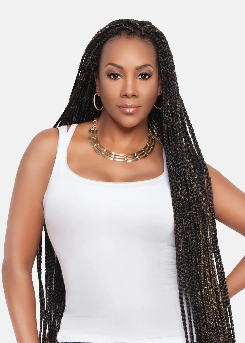 Vivica A. Fox 45 Inch Extra-Long Tiara II Synthetic Hair Braid - JUMBO BRAID (M1B/PPL)