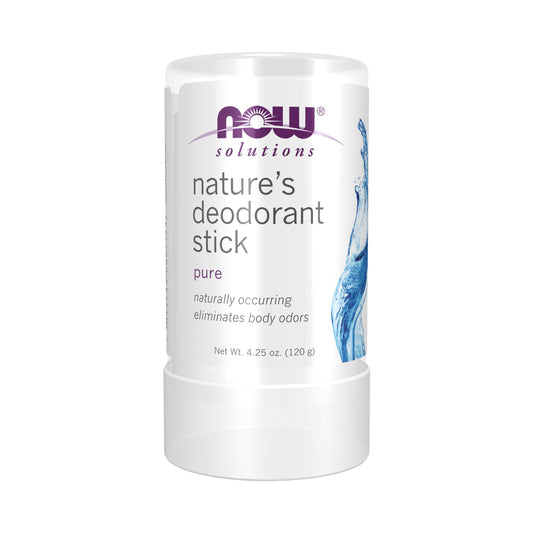 NOW Solutions, Nature's Deodorant Stick, Deodorant Stone, 100% Pure and Natural, Long-Lasting Body Odor Elimination, 3.5 oz. Beauty and Personal Care NOW Foods