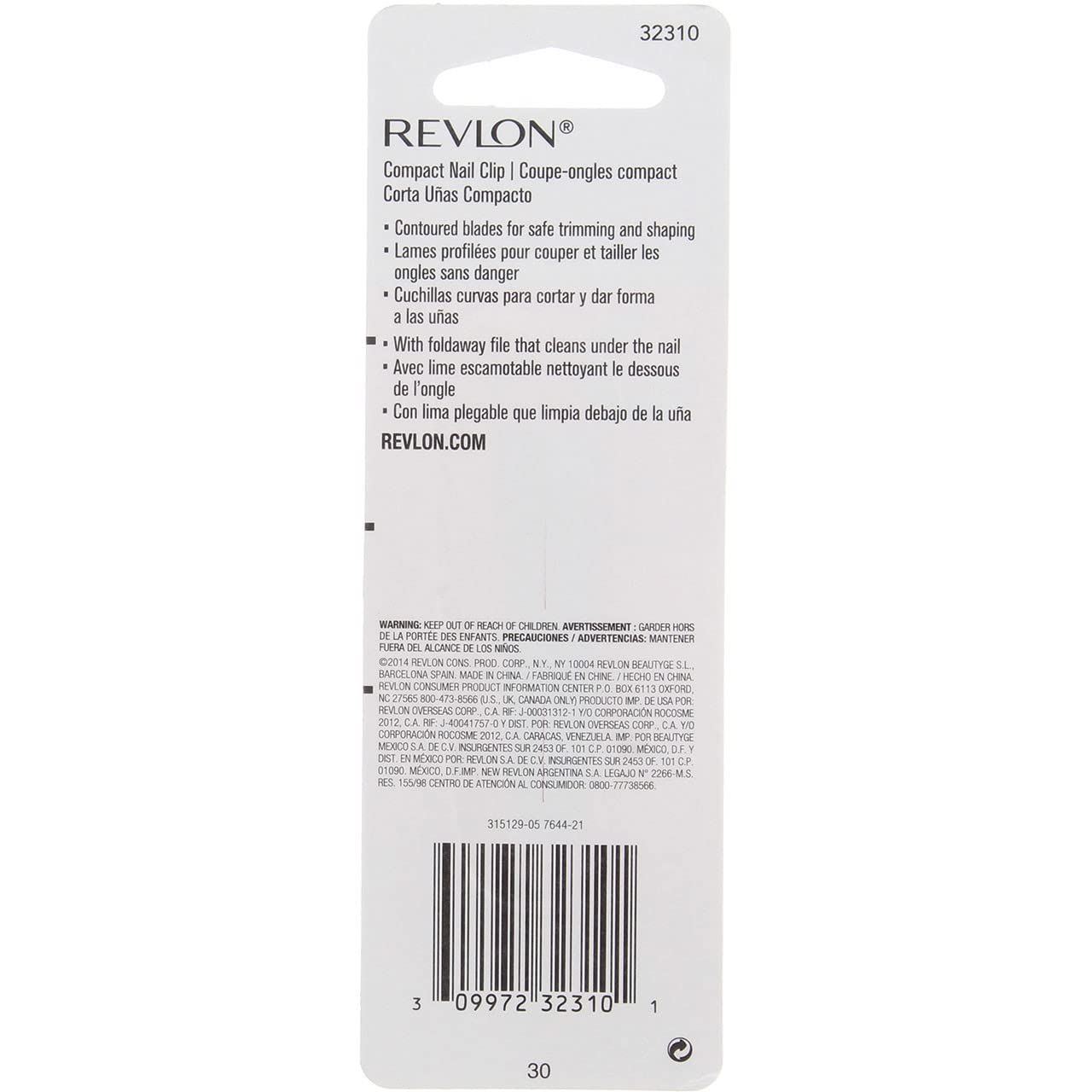 Revlon Toenail Clipper, 1 ea (Pack of 4) Beauty & Personal Care REVLON
