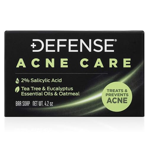 Defense Acne Care Bar Soap 4.2oz | contains 2% Salicylic Acid, Tea Tree & Eucalyptus Essential Oils & Oatmeal Beauty & Personal Care Defense Soap
