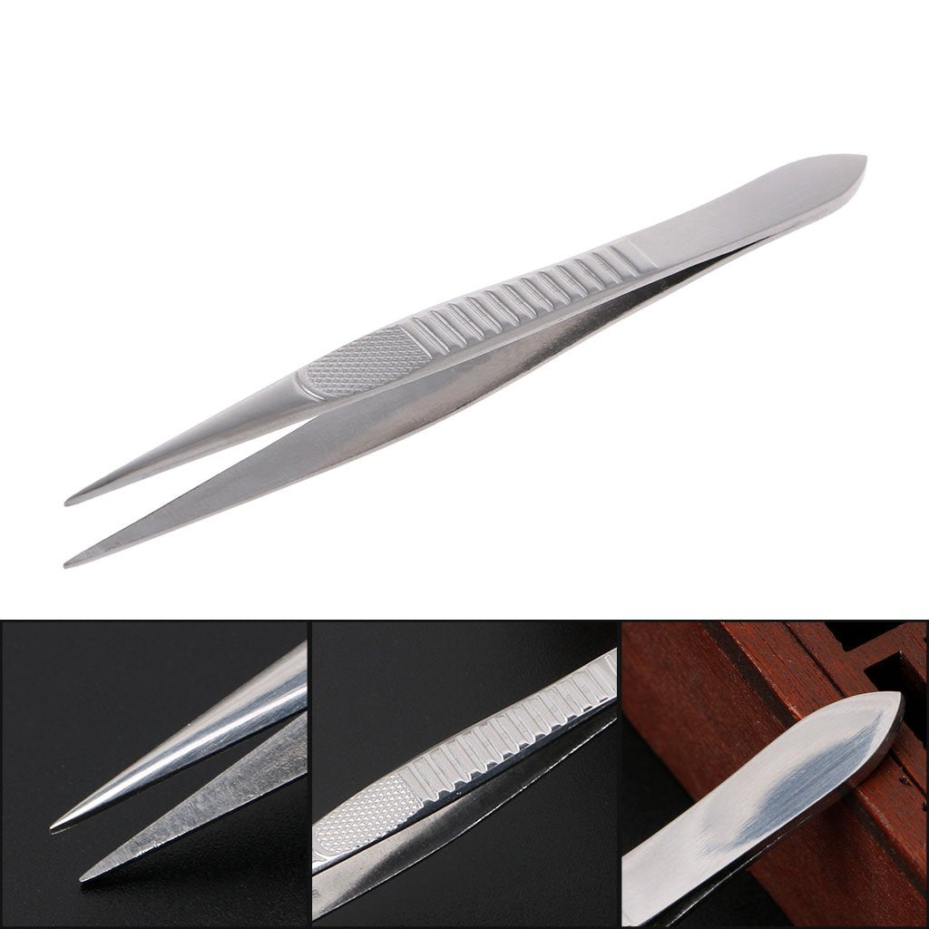 kobeIeen Professional Straight Fine Point Tweezers for Eyelash Extension Stainless Steel Beauty and Personal Care kobeIeen