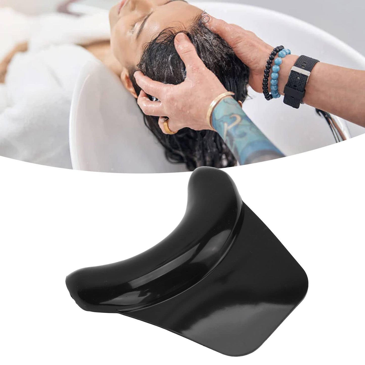 Shampoo Bowl Gel Neck Rest, Salon Spa Silicone Shampoo Bowl Hair Washing Pillow Basin Tool, Support Anti Slip Suction Cup Design for Home Salon Beauty and Personal Care Brrnoo