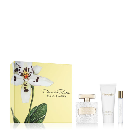 Oscar de la Renta Bella Blanca Eau de Parfum 3 Piece Gift Set for Women - 3.4 Fl. Oz., Travel Spray 0.5 Fl. Oz., and Body Lotion 3.4 Fl. Oz. Beauty & Personal Care Oscar de la Renta