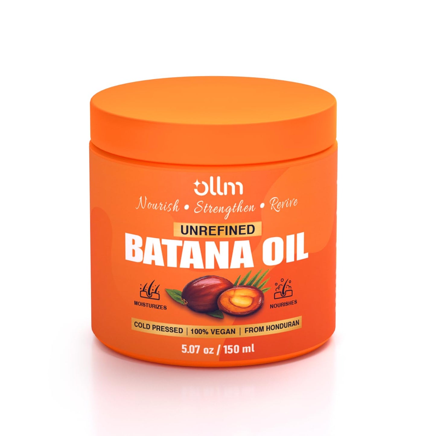 OLLM Raw Batana Oil for Hair Growth - 5oz Repair Damaged Hair Organic Formula from Honduras for Latina Women With Curly Hair Ages 25-35 - Wash Day Beauty & Personal Care OLLM