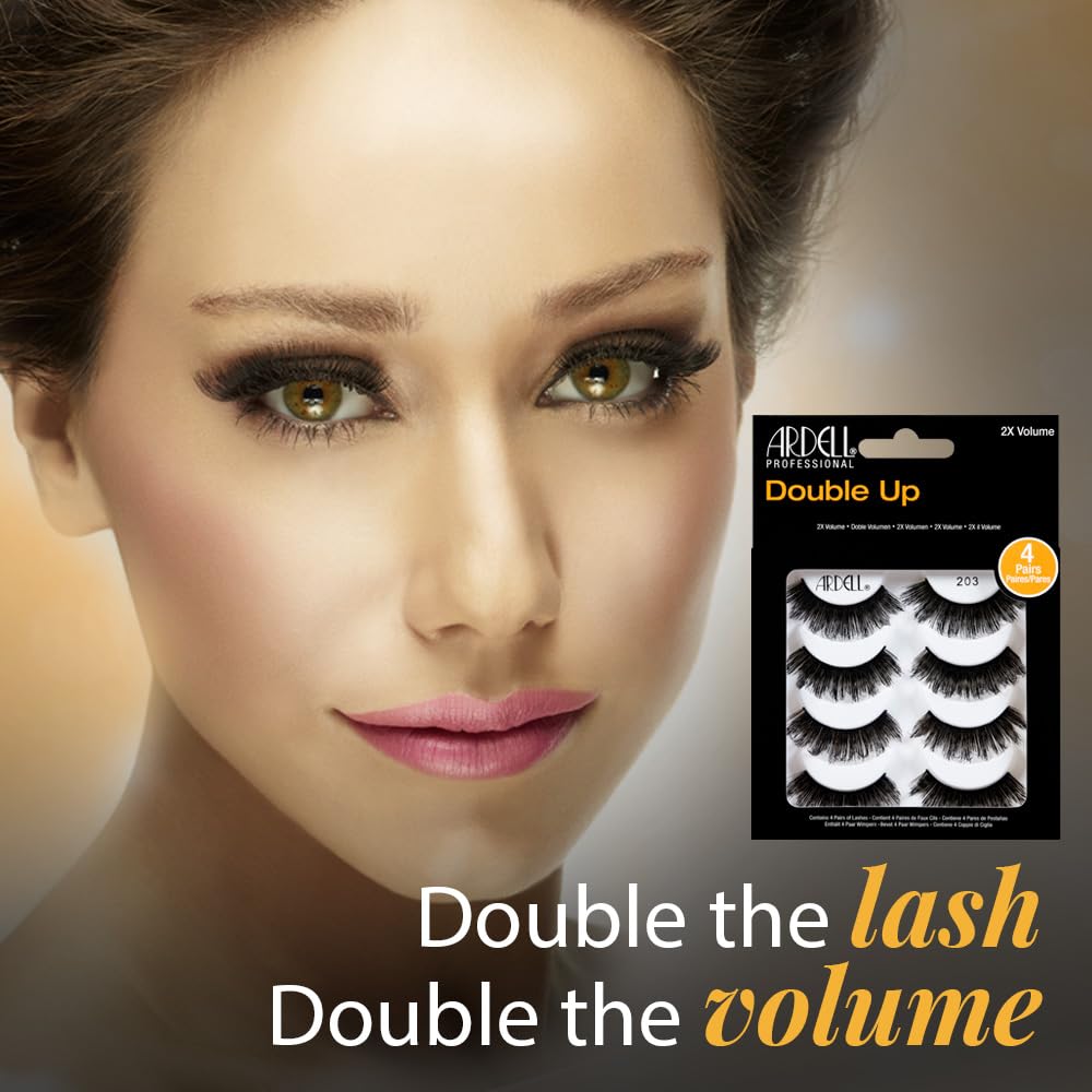 Ardell False Eyelashes Double Up 203 - Dramatic Volume, Long & Full Strip Lashes, Reusable Fake Lashes, 1 Pack Beauty & Personal Care Ardell