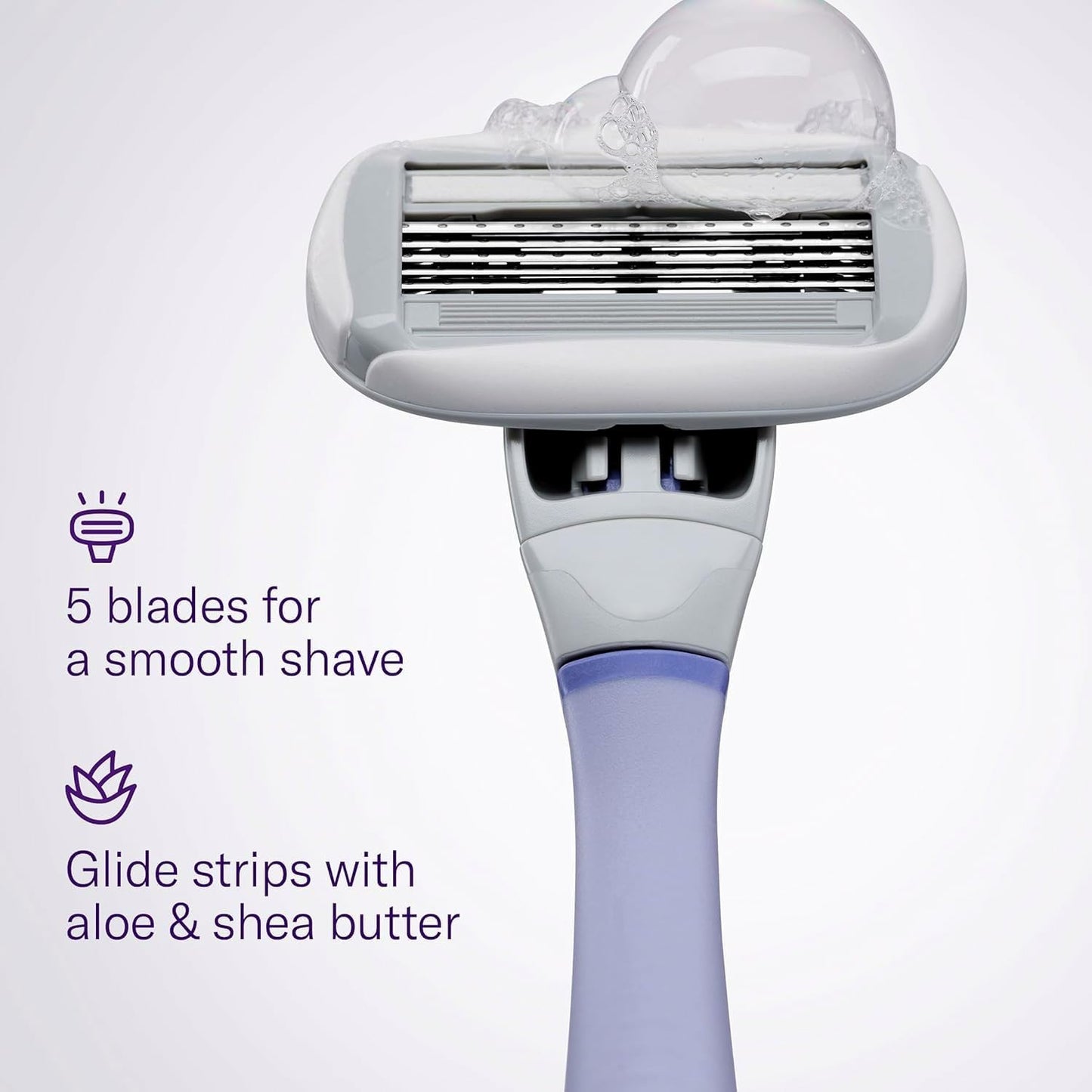 Flamingo Shaving Razor Set for Women - Original Razor Handle, 4 Blade Refills, and Shower Holder - Lilac Beauty and Personal Care Flamingo