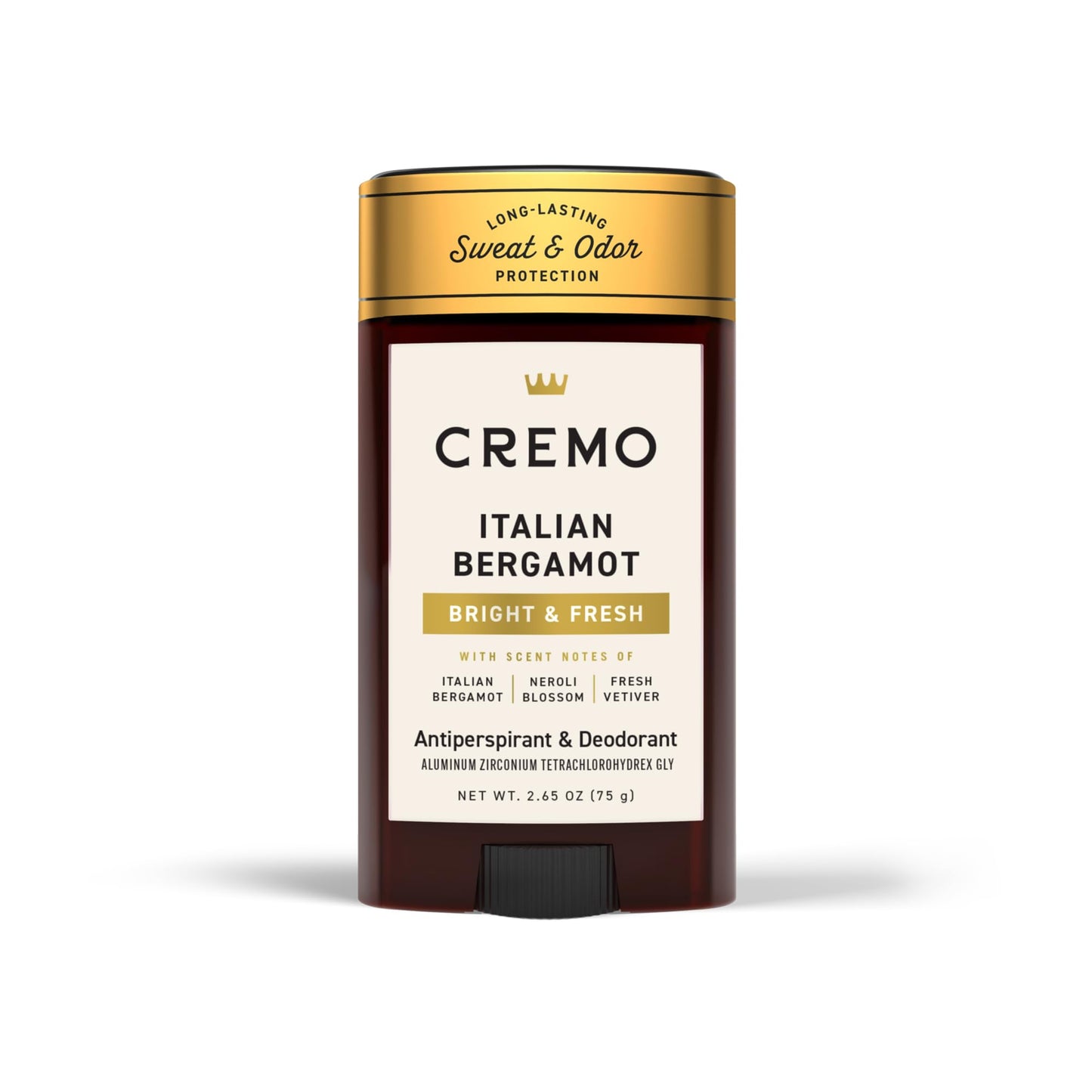 Cremo Italian Bergamot Antiperspirant & Deodorant for Men, 48-hour Sweat and Odor Protection, 2.65oz Beauty and Personal Care Cremo