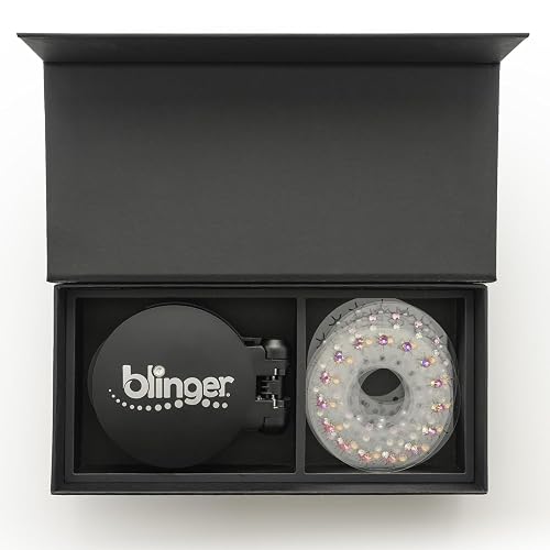 blinger® Vanity Starter Set - as seen on Shark Tank | Hair Gem Stamper + 150 Precision-Cut Glass Crystals | Easy To Use Hair-Safe Accessories Beauty & Personal Care blinger