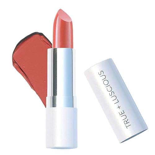 True + Luscious Super Moisture Lipstick | Satin Cream Lip Color for Lasting Hydration | Hyaluronic Acid Konjac Root Powder | Vegan Cruelty-Free Beauty & Personal Care True + Luscious