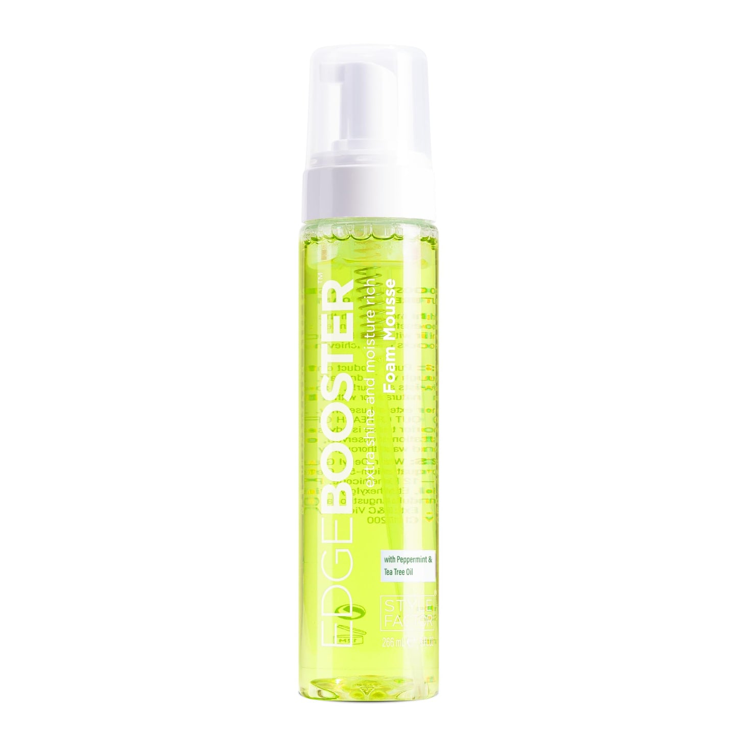 Style Factor EDGE BOOSTER Extra Shine & Moisture Rich Foam Mousse | Lightweight Styling for Curls, Waves, Braids, Locs & Protective Styles | Volume Beauty & Personal Care Style Factor