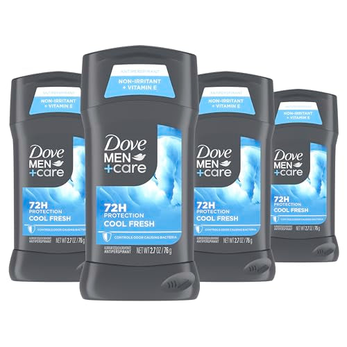 Dove Men+Care Antiperspirant Deodorant Cool Fresh 4 Count for a Long-Lasting Aqua Scent, with 72H Protection, 2.7 oz Beauty and Personal Care DOVE MEN + CARE