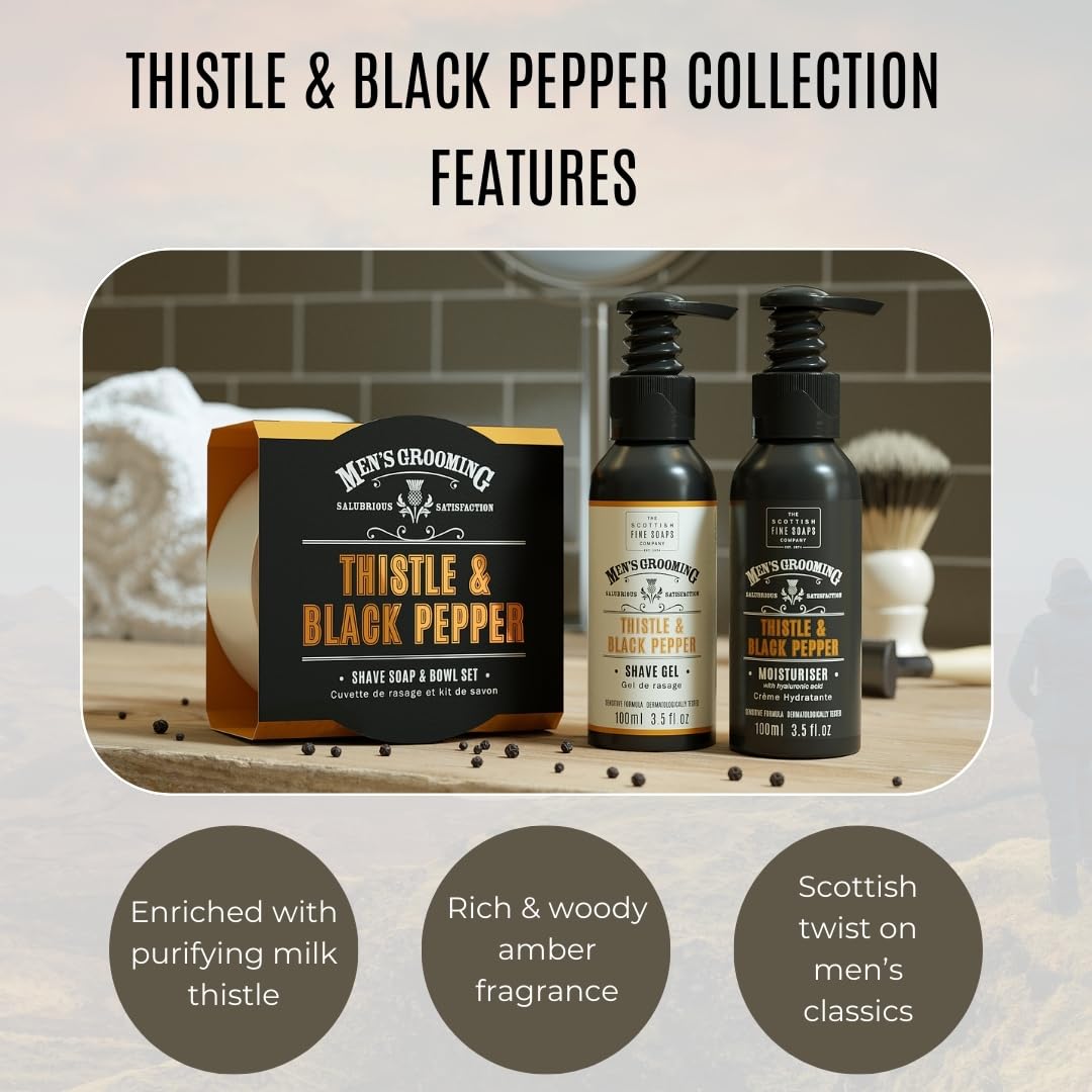 Scottish Fine Soaps Thistle & Black Pepper Relaxing Soak 500gm Glass Jar Beauty and Personal Care Scottish Fine Soaps