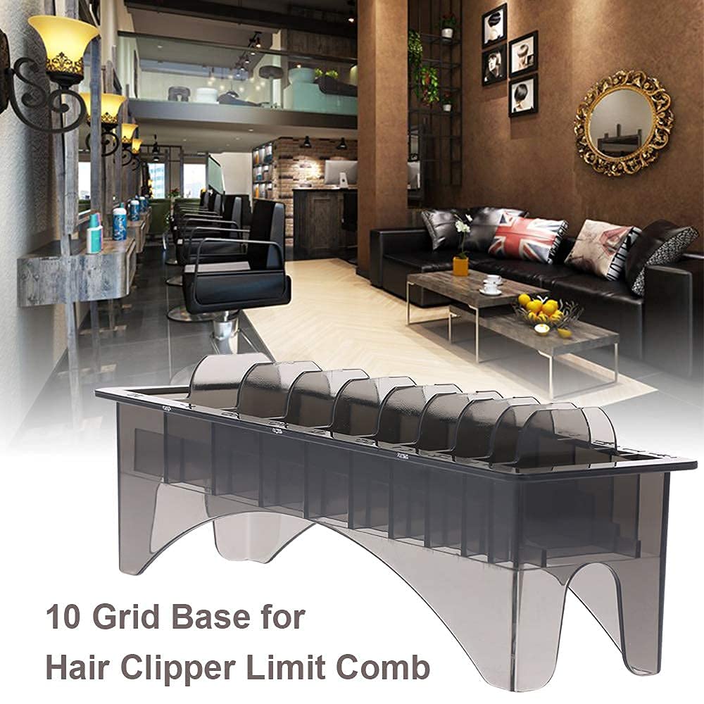 Rectangular Plastic Comb Organizer, 10 Grid Base for Electric Hair Clipper Limit Combs and Tools Beauty and Personal Care YUYTE
