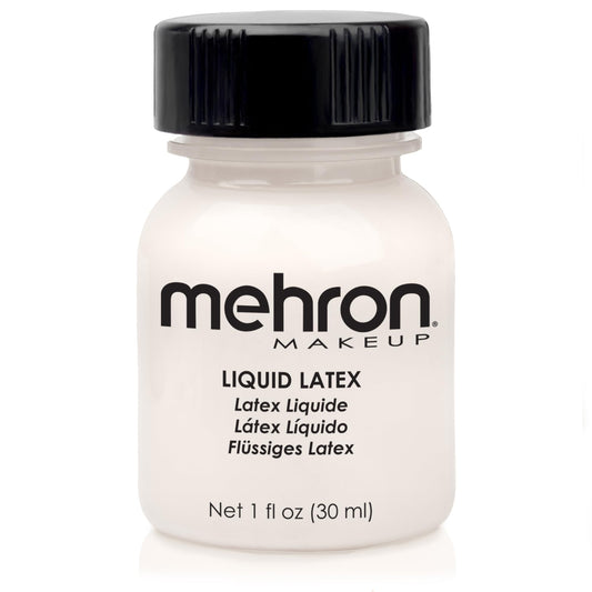 Mehron Makeup Liquid Latex | SFX Makeup | Halloween | Latex Glue for Skin | Prosthetic Glue 1 fl oz (30 ml) (Clear Flesh) Beauty & Personal Care Mehron
