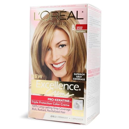 L’Oreal ParisExcellence Creme Hair Color #8 Medium Blonde 1 Application - Pack of 3 Beauty & Personal Care L'Oreal Paris
