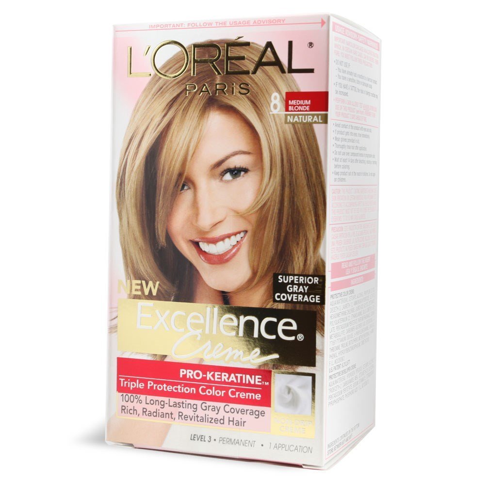 L’Oreal ParisExcellence Creme Hair Color #8 Medium Blonde 1 Application - Pack of 3 Beauty & Personal Care L'Oreal Paris
