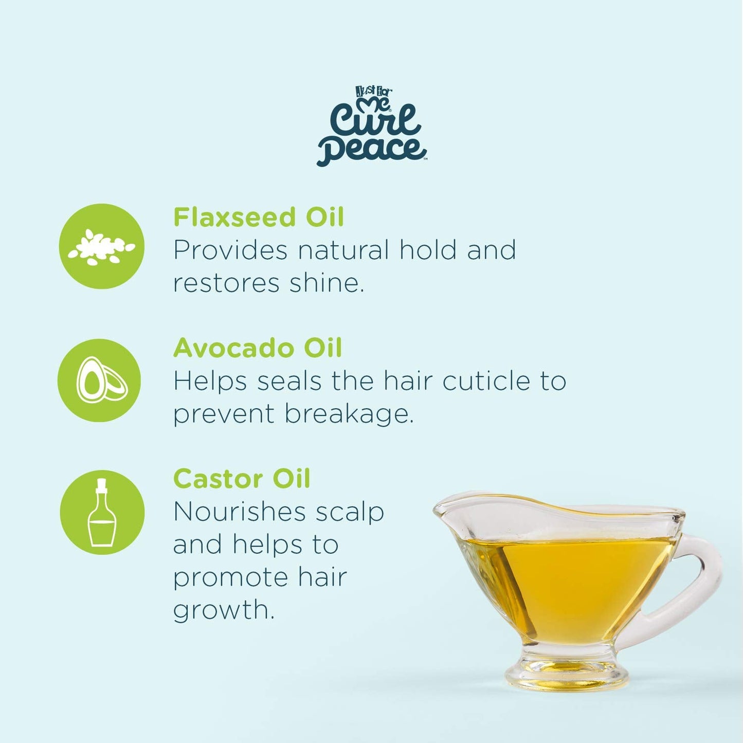 Just For Me Curl Peace Smoothing Ponytail & Edge Control - Finishes & Holds, Contains Flaxseed, Avocado Oil & Black Castor Oil, 5 oz Beauty & Personal Care Just For Me