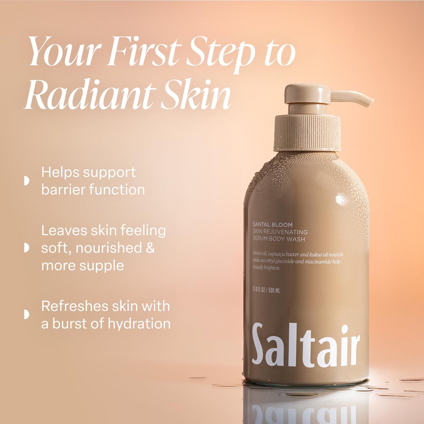 Saltair Body Wash Variety Pack - Santal Vanilla: Santal Bloom & Pink Beach - Moisturizing Body Wash - Scented Shower Gel for Women and Men - 2x 17oz Beauty & Personal Care Saltair