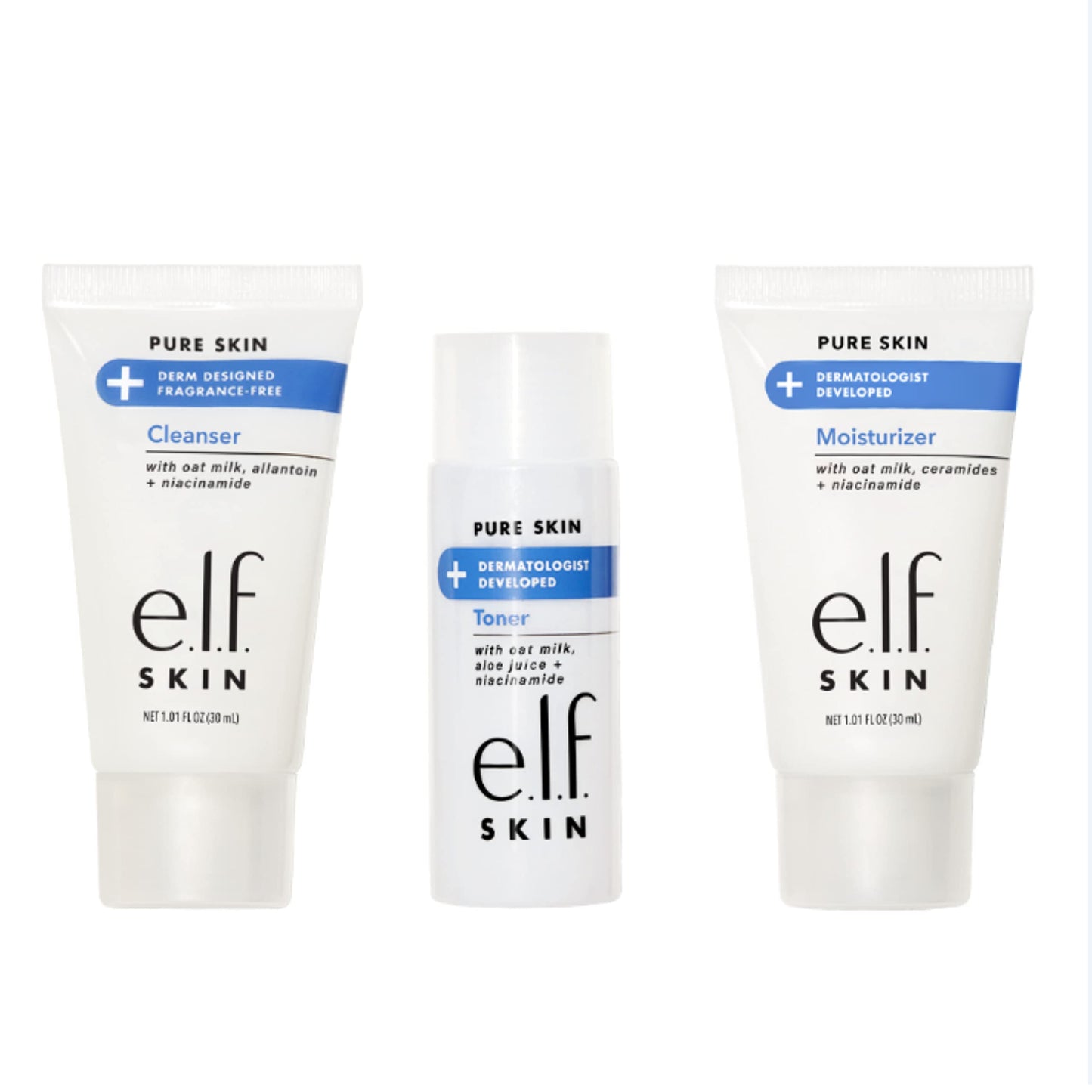 e.l.f. Skin Pure Skin Back to Basics Mini Kit, Clean & Gentle Cleanser, Toner & Moisturizer, Great for Sensitive Skin, TSA-Friendly Sizes Beauty & Personal Care e.l.f.