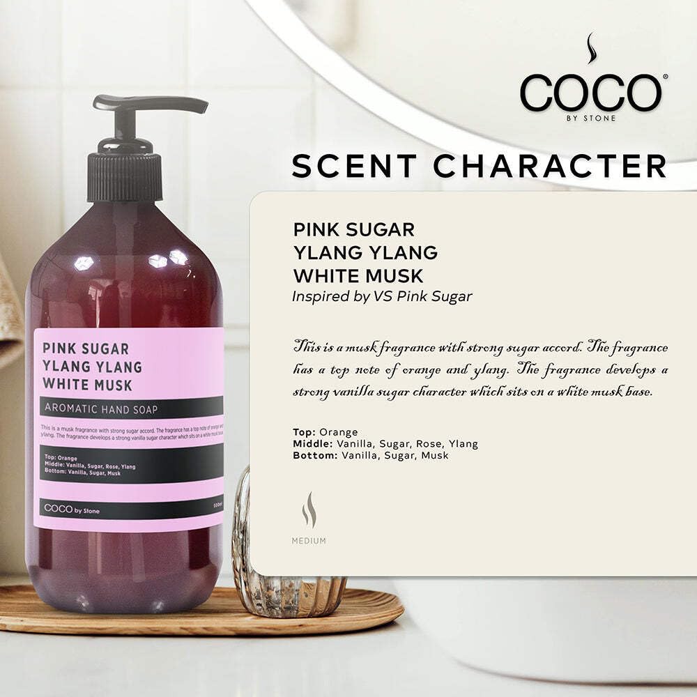 COCO by Stone 16oz Hand Soap (Pink Sugar | Ylang Ylang | White Musk Inspired by VS) - Vegan Castile Soap with Soft Lather and Lasting Sweet Floral Beauty & Personal Care COCO by Stone