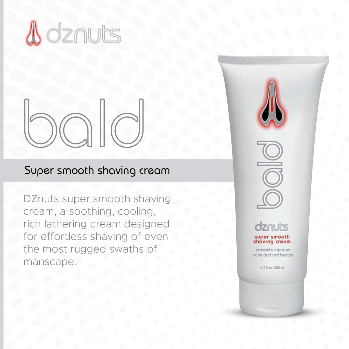 dznuts - Bald Super Smooth Shaving Cream - Prevents Razor Burns, Ingrown Hairs, Cooled and Moisturized Skin - 6.7 fl. oz, 3 Pack Beauty and Personal Care dznuts